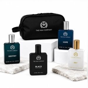 The Man Company Premium Perfume Gift Set for Men (4 x 50ml) with Travel Pouch – Black, Hope, Destiny & Sky | Long-Lasting EDP & EDT Fragrances | Luxury Gift Set for Birthday, Anniversary & Valentine’s Day