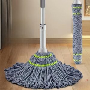 Microfiber Twist Mop with Long Handle | Super Absorbent Floor Cleaning Mop | Easy Twist Wringing Wet & Dry Cleaner for Tile, Marble, Granite & Wooden Floors | Kitchen & Bathroom Cleaniing