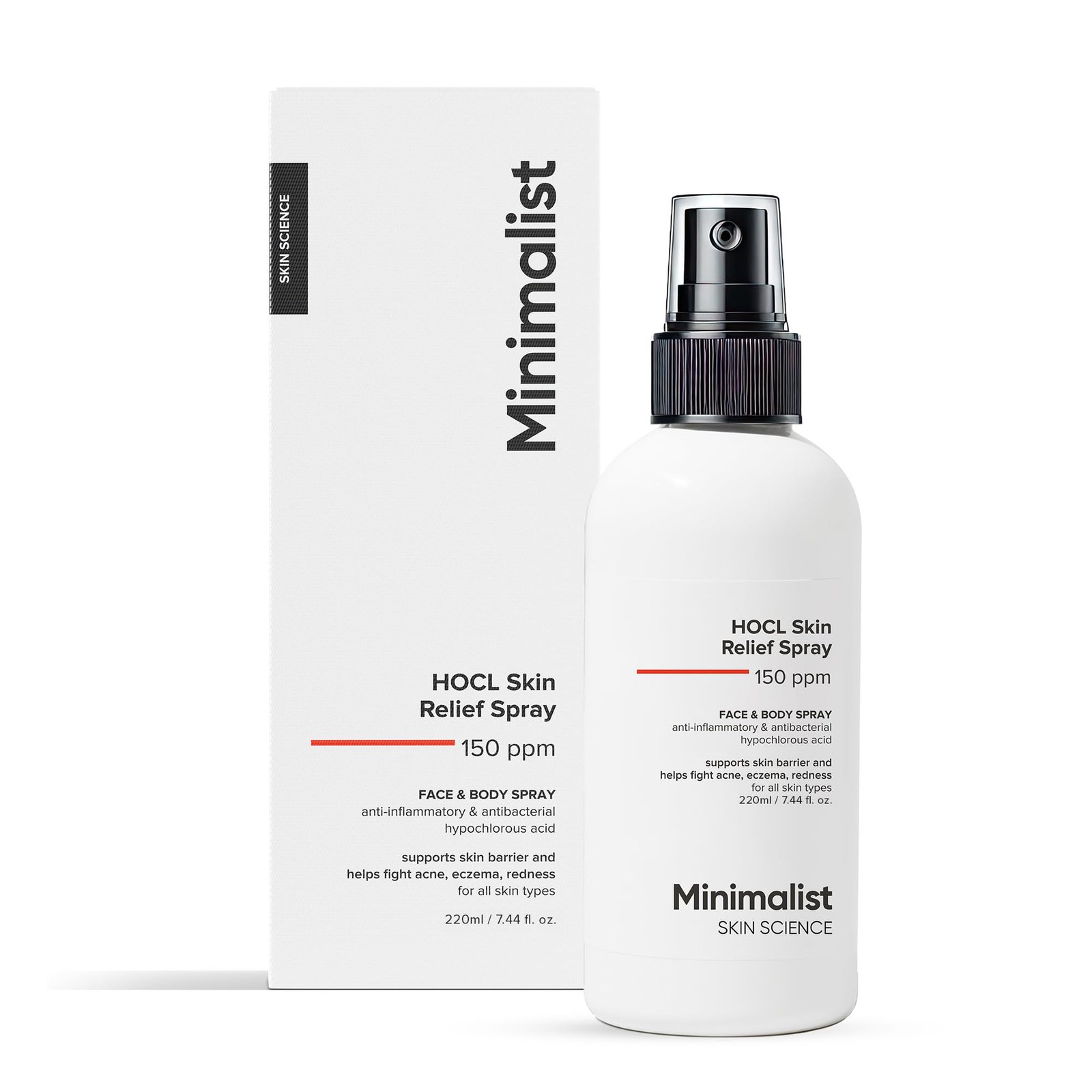 Minimalist Anti-Acne HOCL Face & Body Spray For Skin Relief | Soothing & Repairing Toner for Skin Barrier Support | Quick Relief from Acne Flare, Eczema & Redness with Hypochlorous Acid | Refreshing & Odor-Control | Suitable for All Skin Types | For Women & Men | 200 ml