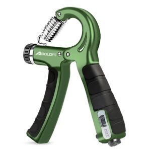 Boldfit Hand Grip Strengthener, Hand Gripper With Counter for Men & Women for Gym Workout Hand Exercise Equipment for Forearm Exercise, Finger Exercise Power Gripper – Army Green – 60kg
