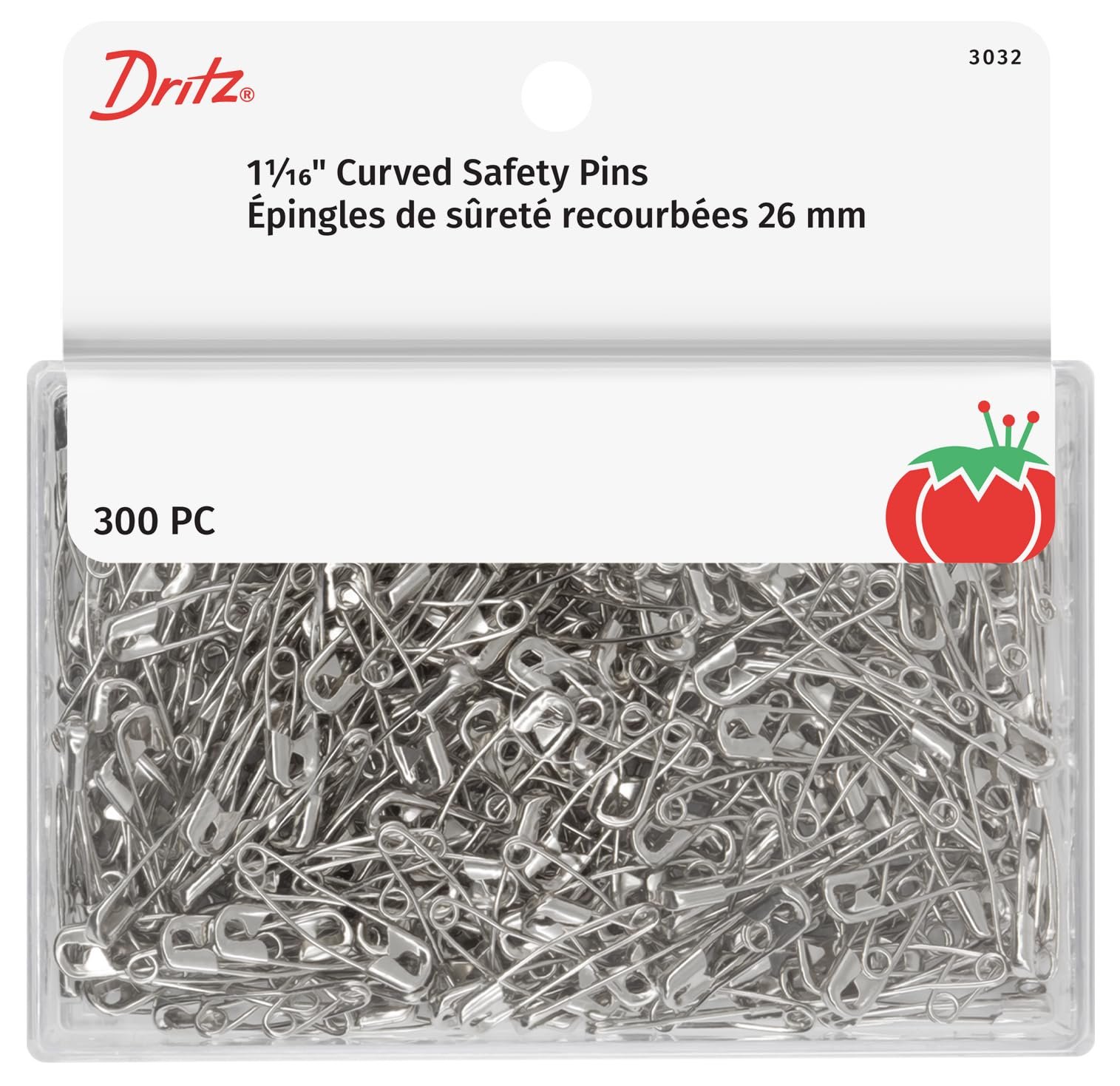 Dritz Quilting 3032 Curved Basting Pins Bonus Pack, Size 1, 300 Count