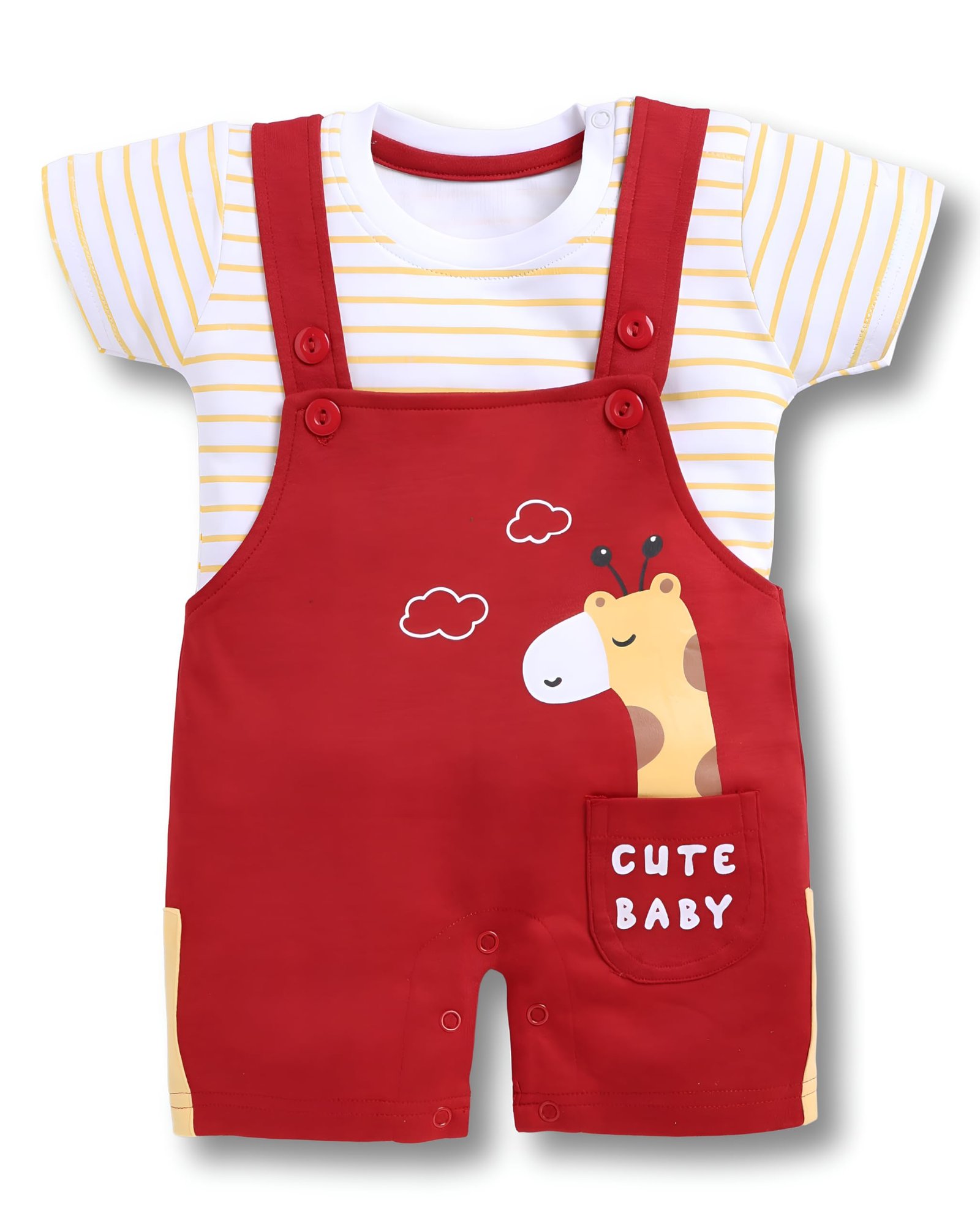 Toonyport Baby Boy Cute Mamma’s Munckin Dungaree (Pink)
