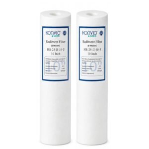 KONVIO NEER 10 Inch PP Spun Filter Cartridge, 5 Micron, High Density Polypropylene Pre Filter for Standard 10 Inch Water Purifier Pre Filter Housing, Pack of 2