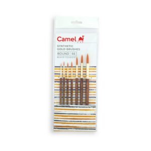 Camel Paint Brush Series 66 – Round Synthetic Gold, Set of 7