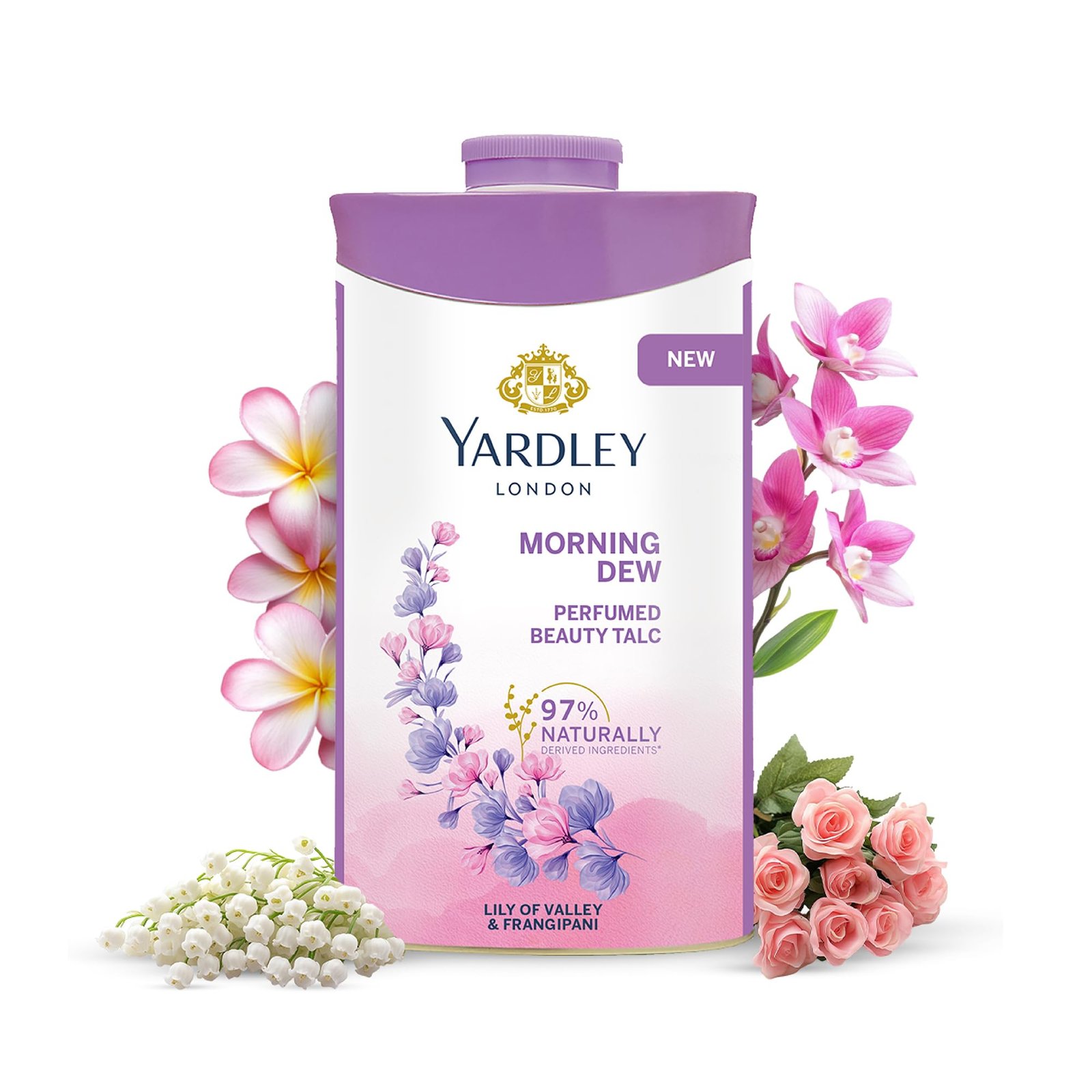 Yardley London Morning Dew Perfumed Beauty Talc | For Fragrant Glow |250 g