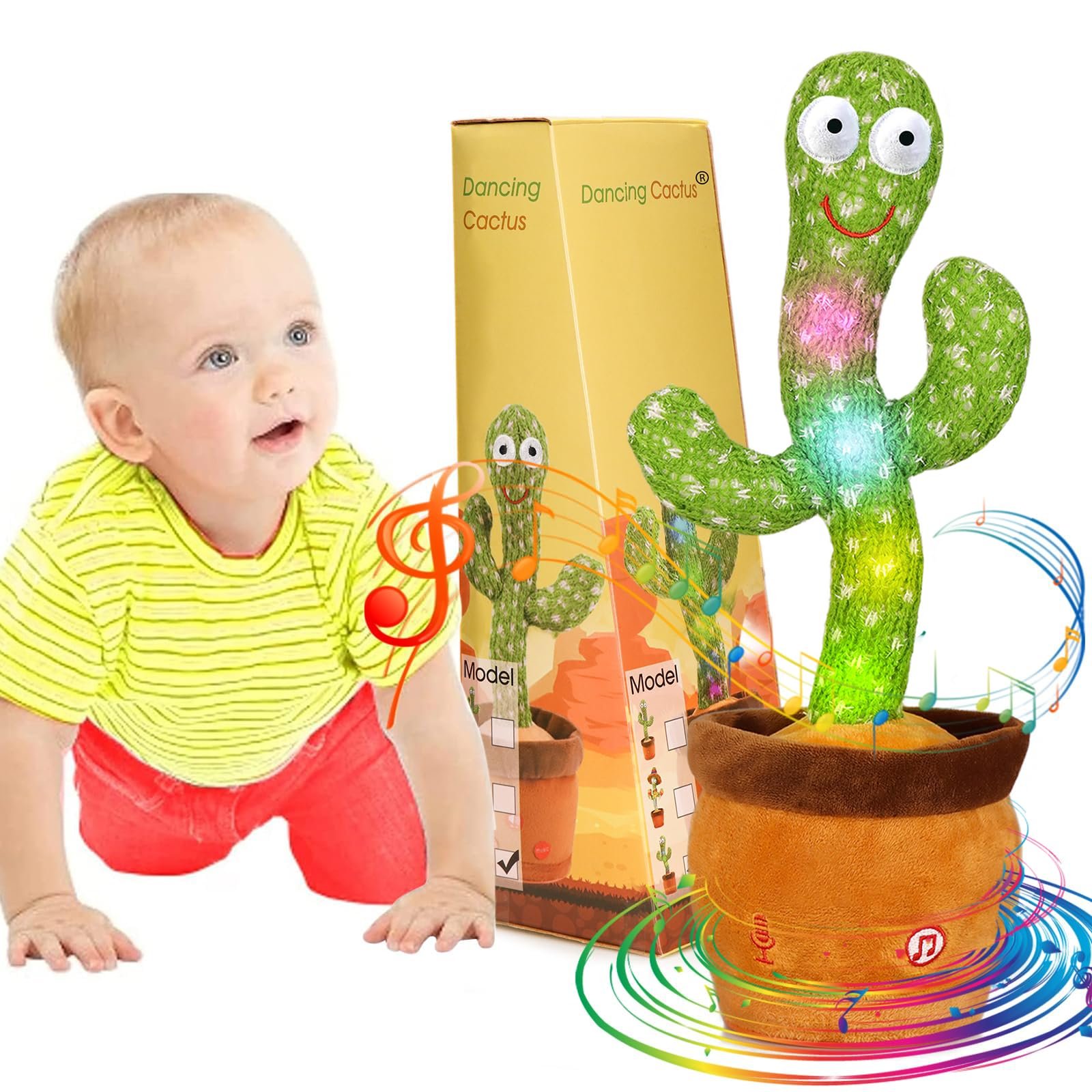 Emoin Talking Cactus Toy, Interactive Toys Dancing Cactus Toy Mimicking Repeating What You Say, Toddler Infant Baby Toys Gifts for 6 7 8 9 10 Month Old Baby Toys for 1 2 3 Year Old Boy Girl