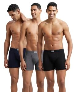 Jockey 8008 Men Super Combed Cotton Solid Long Trunk Boxer Brief(Pack of 3)