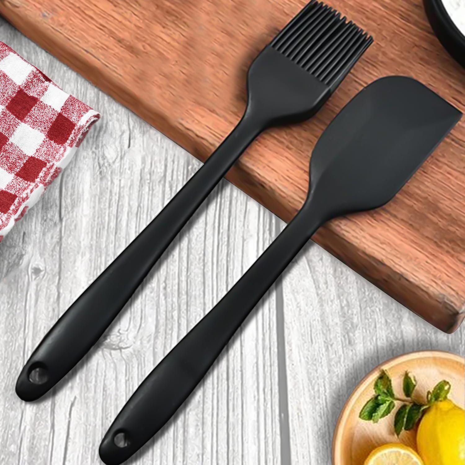 Frenchware Set of 2 Non-Stick Silicone Large Spatula and Spoon for Cooking