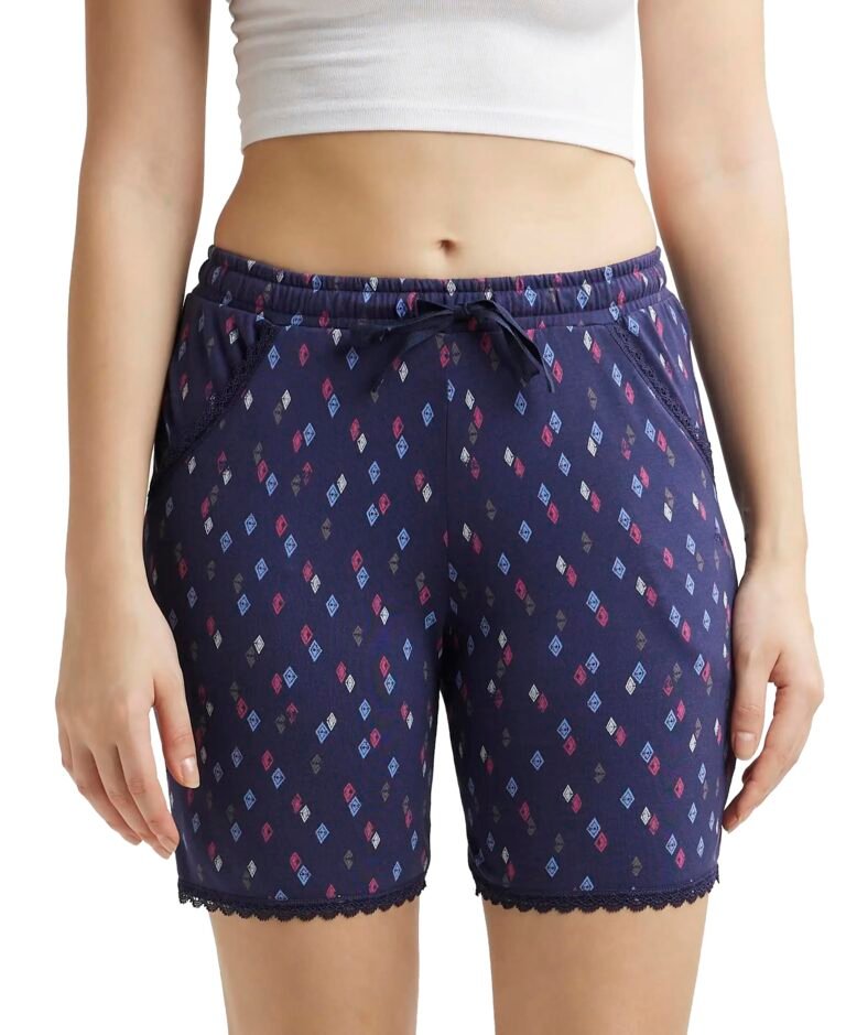 Jockey RX10 Women Micro Modal Cotton Relaxed Fit Printed Shorts