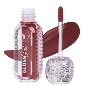 Mila Beauté Gloss Girl Lip Gloss | Enriched With Mango Seed Butter & Hyaluronic Acid | Light Weight & Non-Sticky Formula | Gives Fuller-Lip Effect & Extra Hydration | High Shine Finish – Dont Know, 2.8 ml