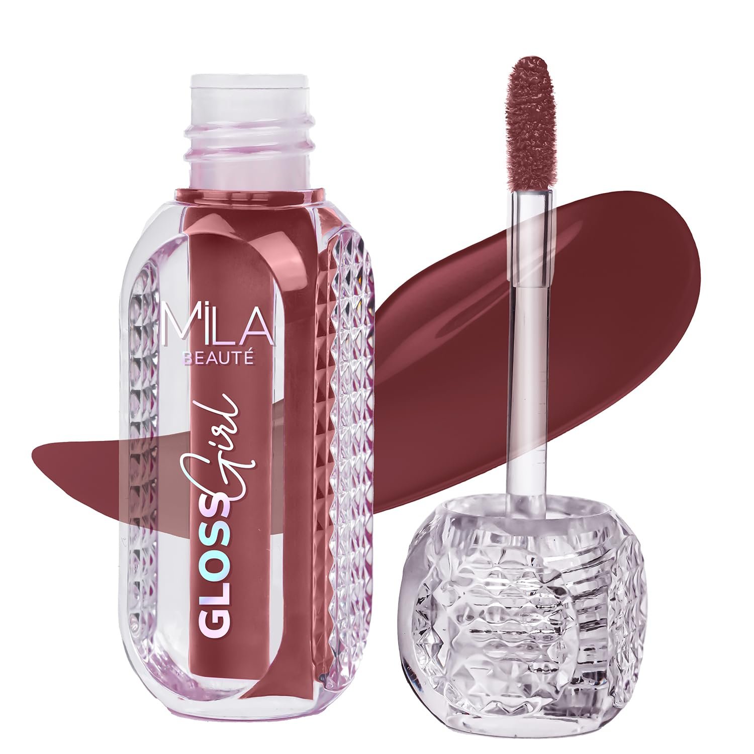 Mila Beauté Gloss Girl Lip Gloss | Enriched With Mango Seed Butter & Hyaluronic Acid | Light Weight & Non-Sticky Formula | Gives Fuller-Lip Effect & Extra Hydration | High Shine Finish – Dont Know, 2.8 ml