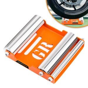 Grand Pitstop Paddock Stand Wheel Roller for Bike Cleaning and Lubrication with Motorcycle Chain Cleaning Blue Brush (Medium Roller)