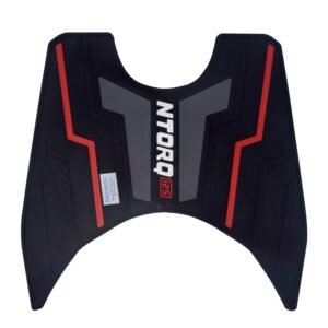 Ramanta Anti Skid Ntorq 125 Scooter Foot Mat Red Washable Rubber Scooter Anti-Slip Foot Mat Compatible for Ntorq 125, Race XP & 125 XT (1 PC, Rubber, Blck, Grey & Red Combi)