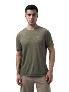 TECHNOSPORT Men’s Slim Fit Polyester Activewear Sports T-Shirt with Moisture-Wicking Comfort for Workout, Running & Gym
