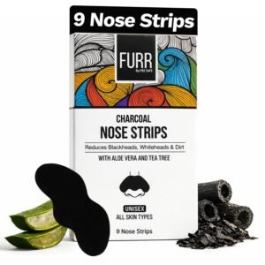 FURR Charcoal Nose Strips 9N | Aloe & Tea Tree Oil | Removes Blackheads