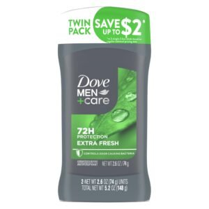 Dove Care Antiperspirant Deodorant Stick for Men, Extra Fresh 2.7 oz, Twin Pack by Dove