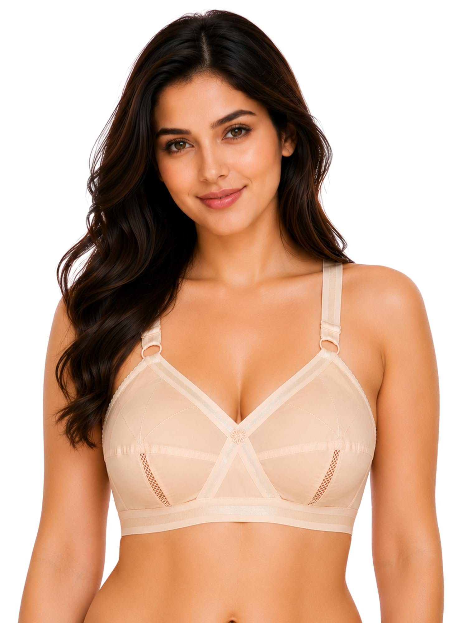 SONA Perfecto Cotton Bra for Woman Full Coverage Non Padded Everyday Wirefree Pack of