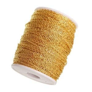 Kwizy Jewellery Making Chain for Jewellery Craft and DIY Making Purpose Golden (5 Meter), Metal