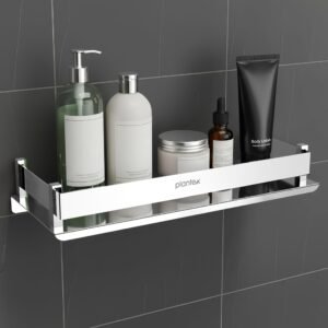 Plantex Stainless Steel Bathroom Shelf Rack/Bathroom Organizer/Wall Shelf for Bathroom Accessories Set/Kitchen Stand/Kitchen Shelves & Racks – Chrome (12×5 Inch)