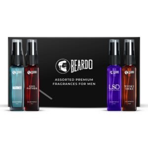 Beardo Perfume for Men – Premium Giftset 4x8ml | Black Musk, Godfather, Dark Side & Whisky Smoke | Eau De Perfume | Strong & Long Lasting Fragrance | Rakhi Gift for Brother | Gift for boyfriend | Gift for Men | Gift for Brother
