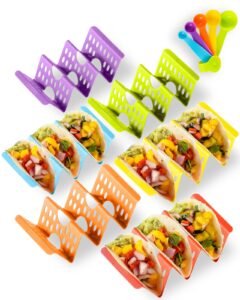 Taco Holder Stand Set of 6, Taco Shell Holders for 3 Tacos, Taco Rack Tray
