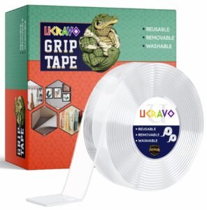 UCRAVO Double Sided Tape Heavy Duty – Multipurpose Removable Traceless Mounting Adhesive Tape for Walls，Washable Reusable Strong Sticky Strips Grip Tape