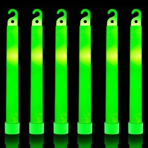 32 Ultra Bright 6 Inch Large Green Halloween Glowsticks – Chem Lights Sticks with 12 Hour Duration – Camping Glowsticks, Emergency Glow Stick For Storms Blackouts – Glowsticks for Parties Activities