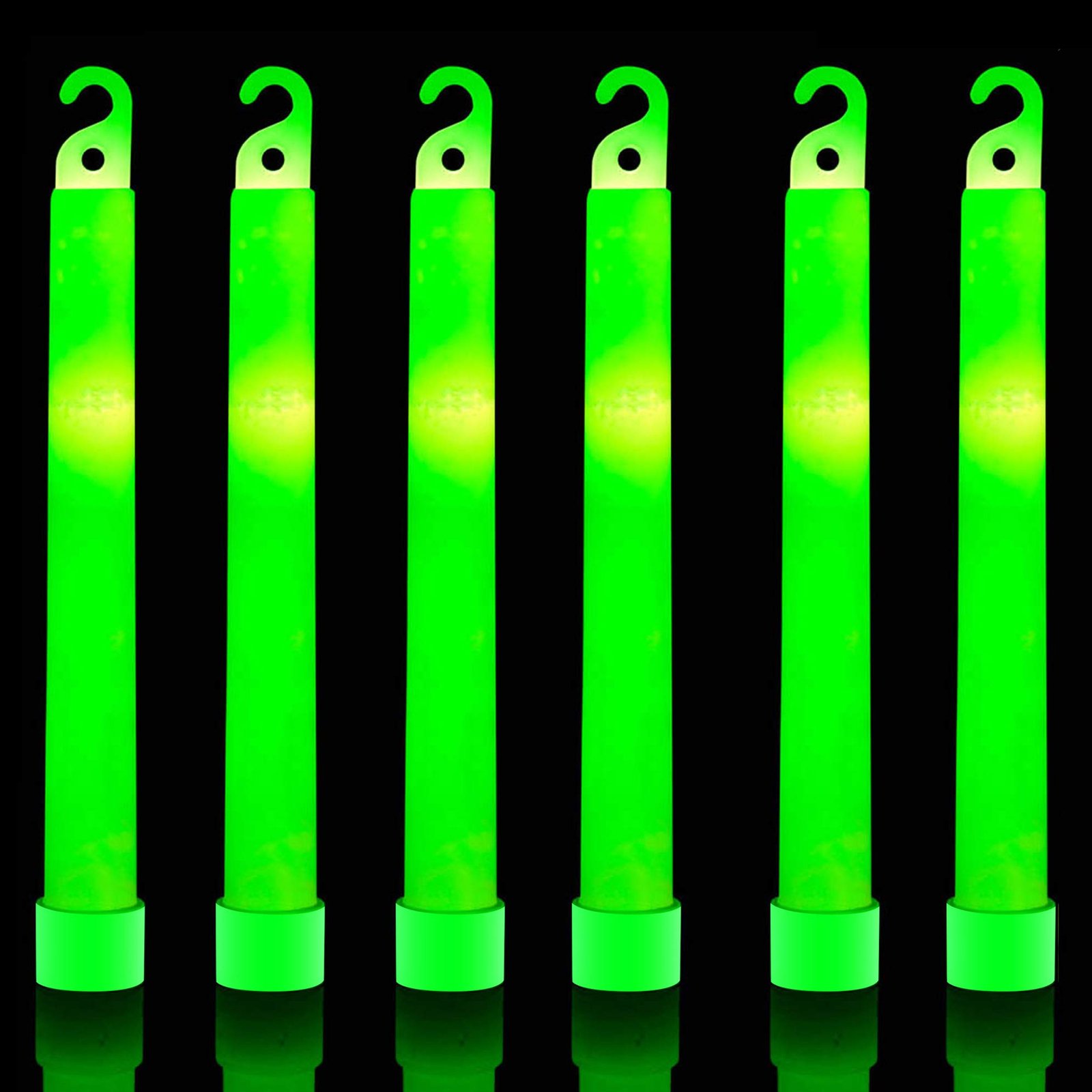 32 Ultra Bright 6 Inch Large Green Halloween Glowsticks – Chem Lights Sticks with 12 Hour Duration – Camping Glowsticks, Emergency Glow Stick For Storms Blackouts – Glowsticks for Parties Activities