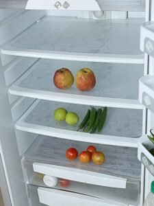 Kuber Industries CTKTC6968 PVC Rectangular Fridge Mat Set (White) -6 Pieces