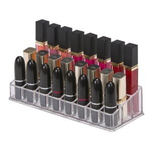INOVERA (LABEL) 24 Compartment Makeup Lipstick Storage Holder Organizer Case, Pack of 1, Transparent