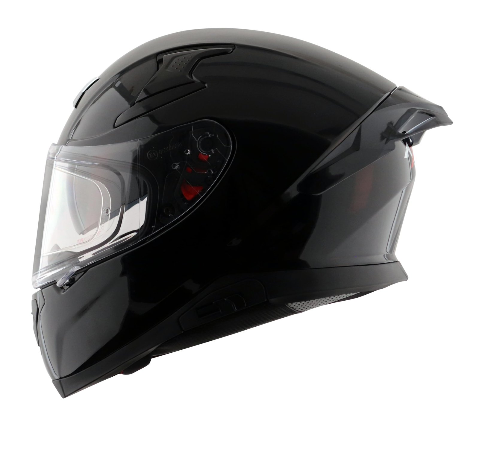 Axor Apex Solid ISI ECE DOT Certified Glossy Black Full Face Dual Visor Helmet for Men and Women with Pinlock Fitted Outer Clear Visor and Inner Smoke Sun Visor Black(L)