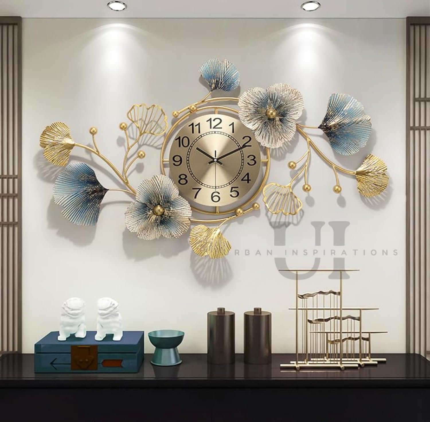 Metal Wall Clock Big Antique Decorative Stylish Latest Watch & Decoration Design For Home Decor Interior Gold For Bedroom Living Room Dining Office Farm Cafes Restaurant Hotels House Hall Item 70cm
