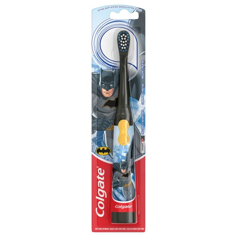 Colgate Kids Battery Powered Toothbrush, Batman – Extra Soft Bristles,1 Count