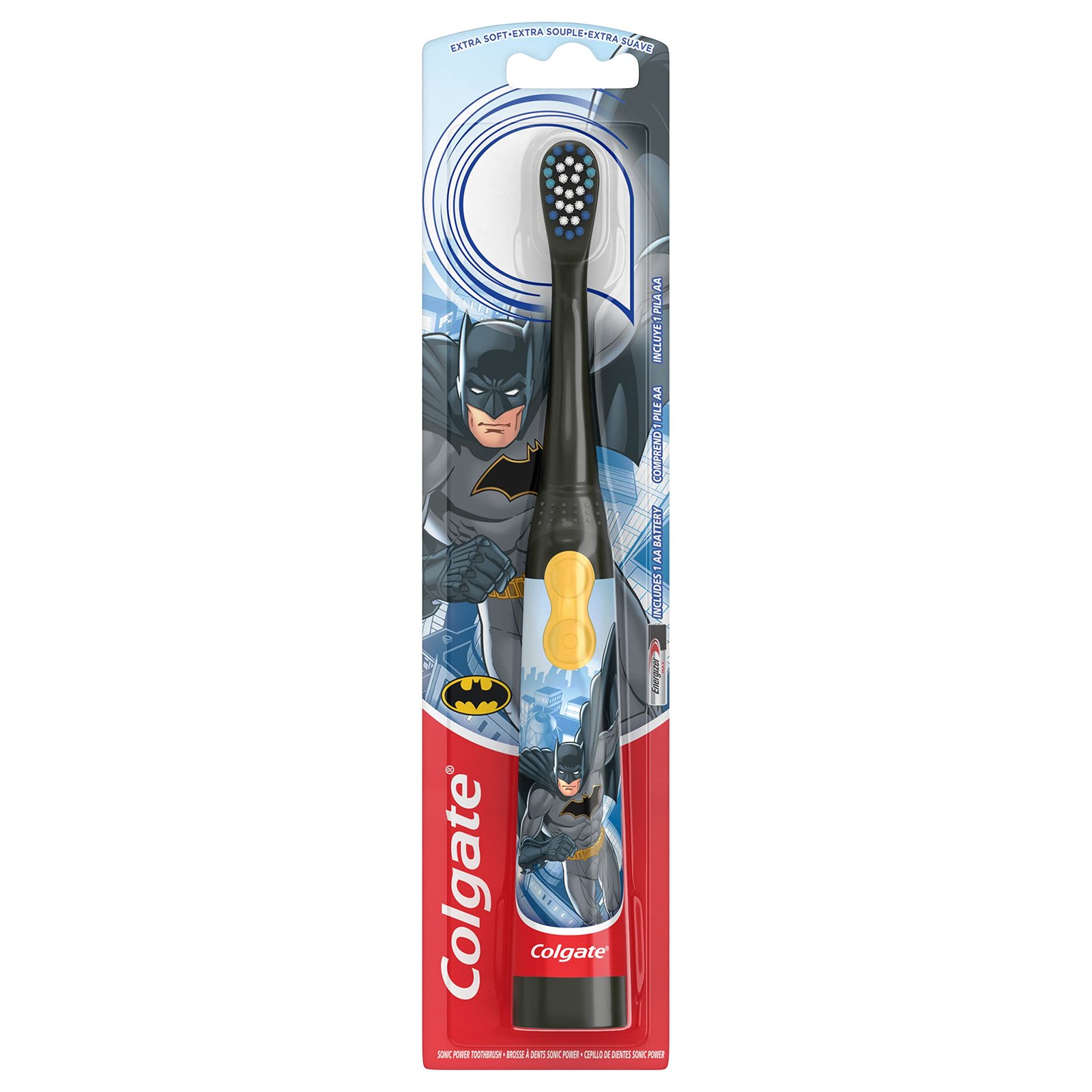 Colgate Kids Battery Powered Toothbrush, Batman – Extra Soft Bristles,1 Count