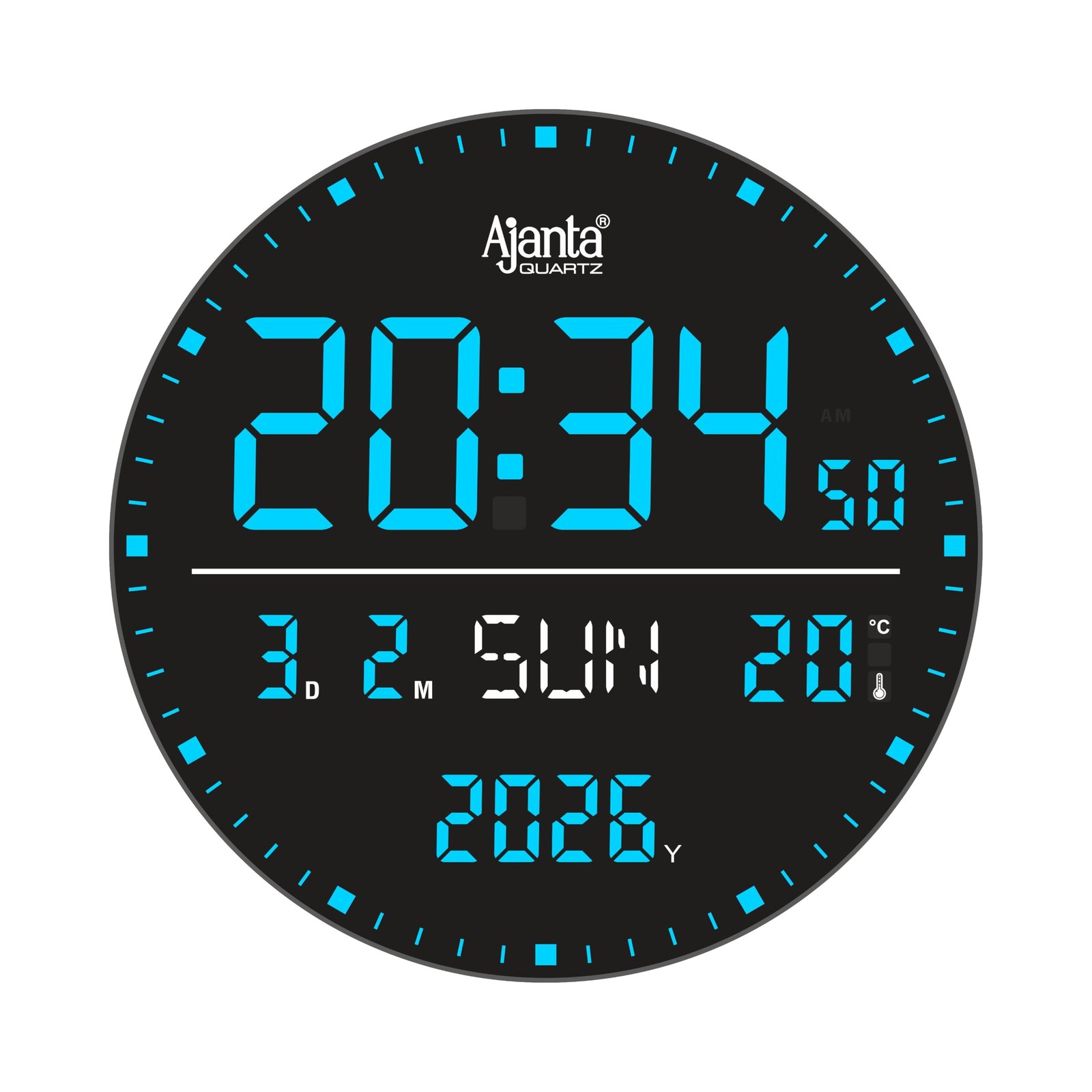 Ajanta Digital Calendar Wall Clock – DC-247