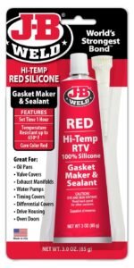 J-B Weld 31314 Red High Temperature RTV Silicone Gasket Maker and Sealant – 3 oz.