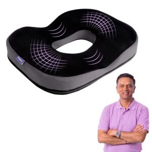 Careforce Donut Pillow for Tailbone Pain Relief Orthopedic Coccyx Cushion for Sitting, Hemorrhoids & Piles Relief, Sciatica Support Donut Seat Cushion for Office Chair, Car Seat & Wheelchair-Blackgrey