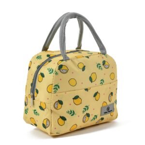 Yellow Weaves Insulated Travel Lunch/Tiffin/Storage Bag For Office, College & School Polyester, Regular Size, (Lemon Yellow), 0.5 Litres