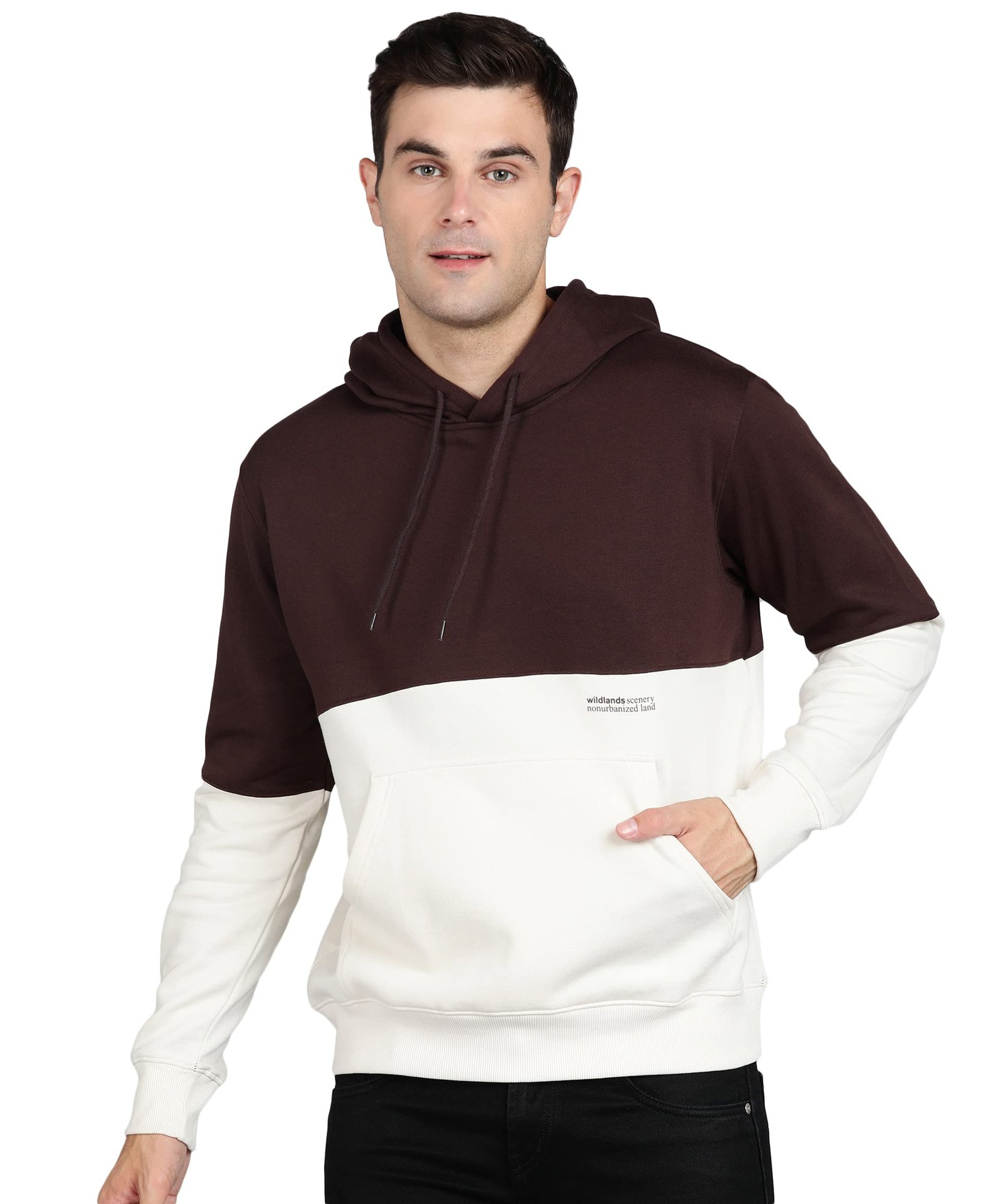 Alan Jones Clothing Men’s Colorblocked Cotton Hoodies Sweatshirt
