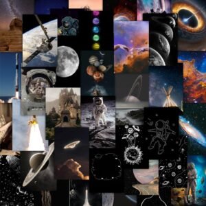 CodersParadise Space Aesthetic Wall Collage Kit – Pack of 54 Galaxy-Themed 4×6 Inch Posters for Bedroom, Dorm & Study Room Décor | Premium Space Wall Art Prints with Glue Dots Included