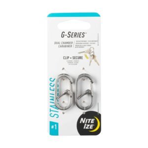 Nite Ize GS1-11-2R6 G-Series Dual Chamber Carabiner, Size #1 2 Pack, Stainless Steel