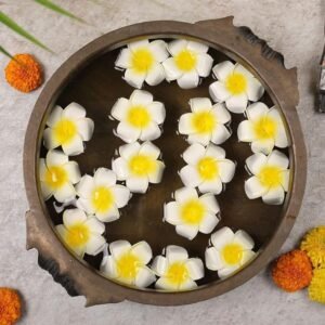 SATYAM KRAFT 12 Pcs Artificial Big Foam Hawaii Water Floating Flowers for Pooja Thali, Ganpati Decoration,Festival,Krishna Jhula Flower Decoration & Home Decor