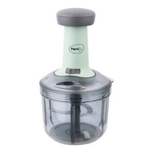 Pigeon Press Chopper 900ml, Manual Hand Press Push Chopper with 3 Blades for Effortless Chopping Vegetables & Fruits, Green