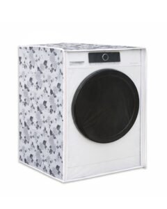 Classic® Front Load Washing Machine Cover for IFB 7 Kg, 7.5 Kg, 8 Kg, 8.5 Kg (63cmsX63cmsX81cms, Half White & Grey)