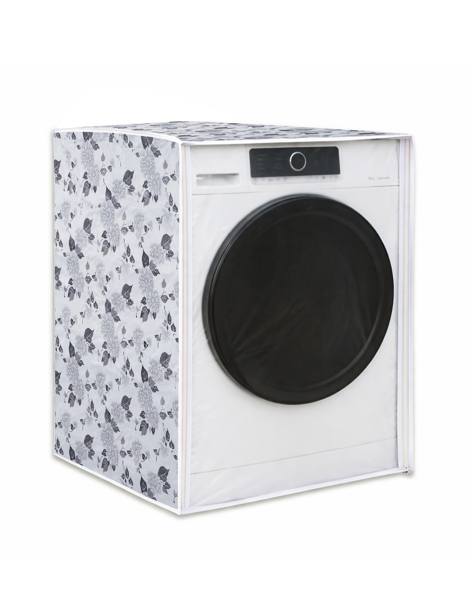 Classic® Front Load Washing Machine Cover for IFB 7 Kg, 7.5 Kg, 8 Kg, 8.5 Kg (63cmsX63cmsX81cms, Half White & Grey)