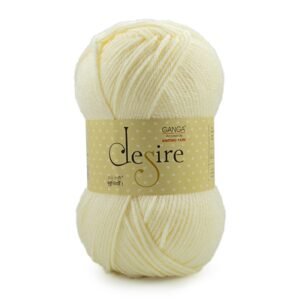 Ganga Acrowools Acrylic Desire Hand Knitting and Crochet Yarn. Pack of 1 Ball – 100Gms. Shade No – Dsr004, Cream