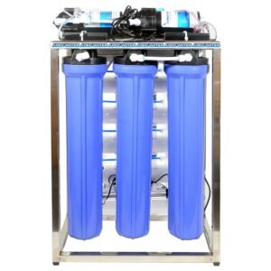 Apec Water 100 LPH Commercial RO+UV Water Purifier System With Double Pump Purification Stainless Steel, With TDS Adjuster BLUE 100L