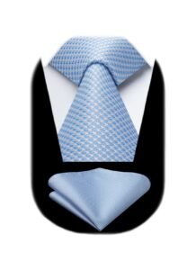SetSense Men’s Plaid Jacquard Woven Tie Necktie Set