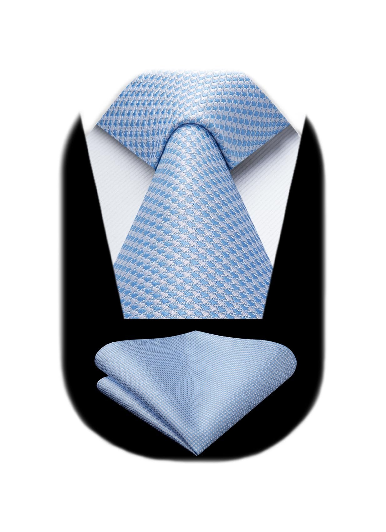 SetSense Men’s Plaid Jacquard Woven Tie Necktie Set