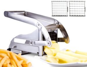 ICO Stainless Steel 2-Blade French Fry Potato Cutter, White